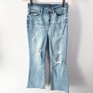 Judy Blue distressed light wash flare jeans size 27